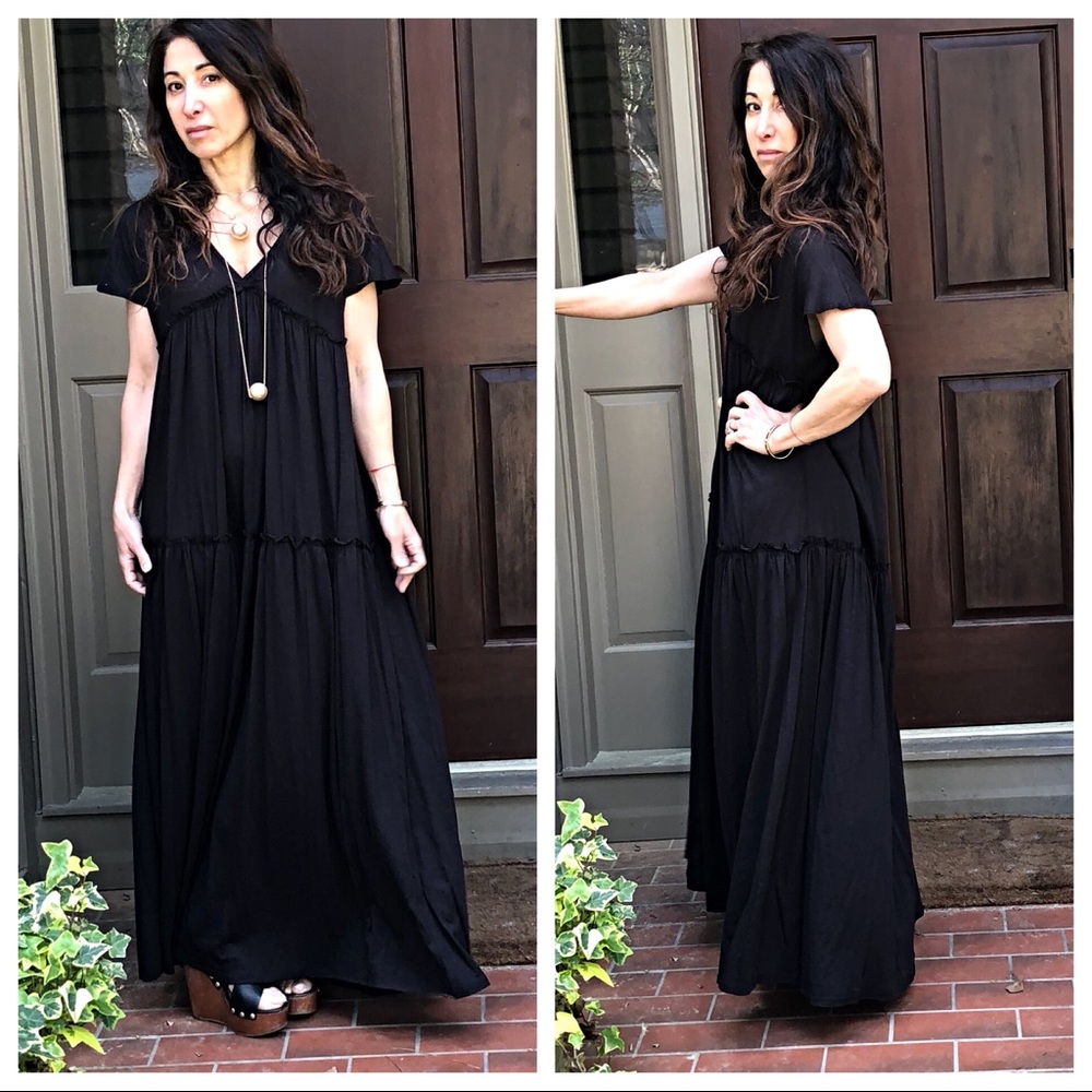 ✨LAST ONE ✨Black long bohemian chic maxi dress - Picture 3 of 6
